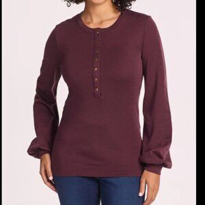 WoolX Charlotte Puff Sleeve merino top